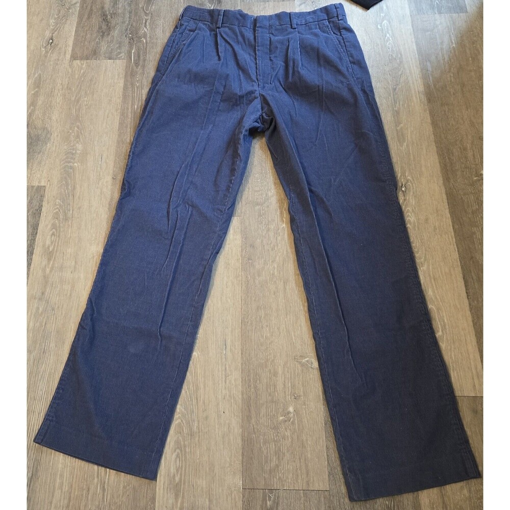 Lands End Men's Corduroy Pants Blue Long‎ Trousers Size 38